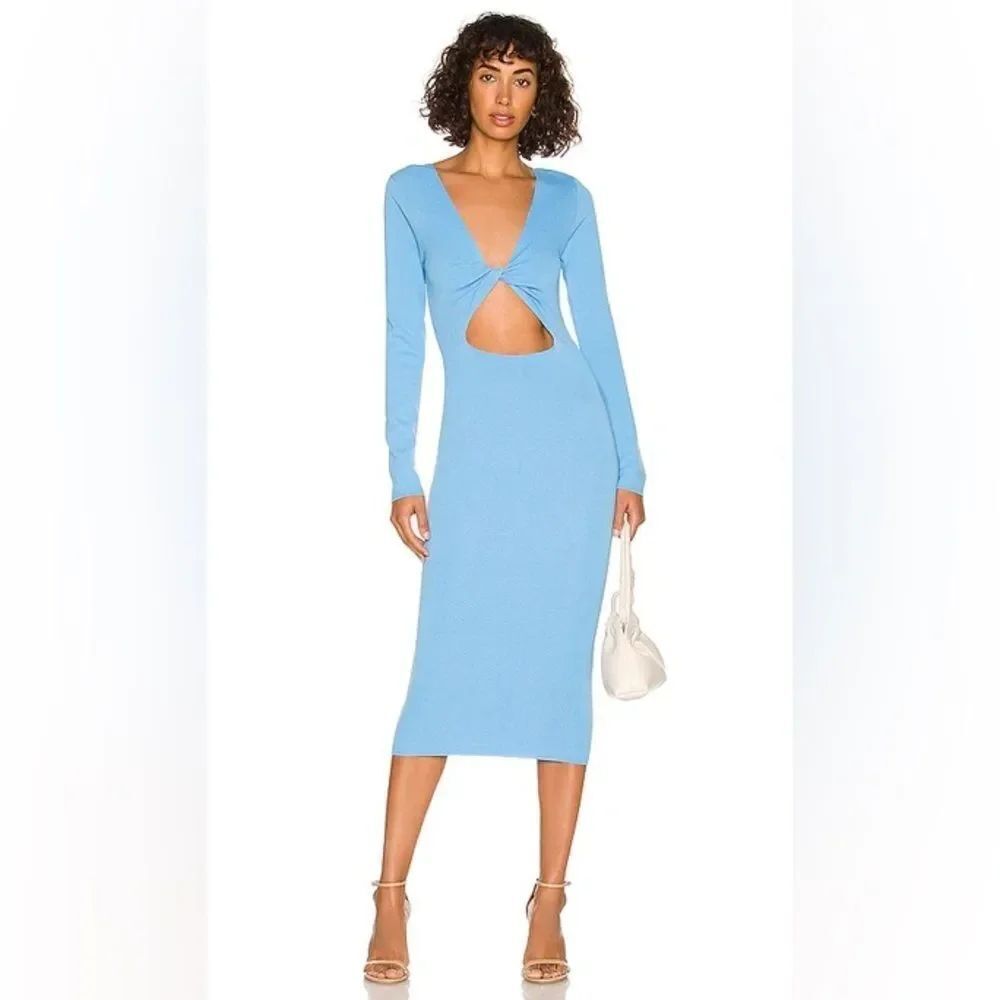 Bardot Eliana Twist Front Knit Dress in Cornflower
